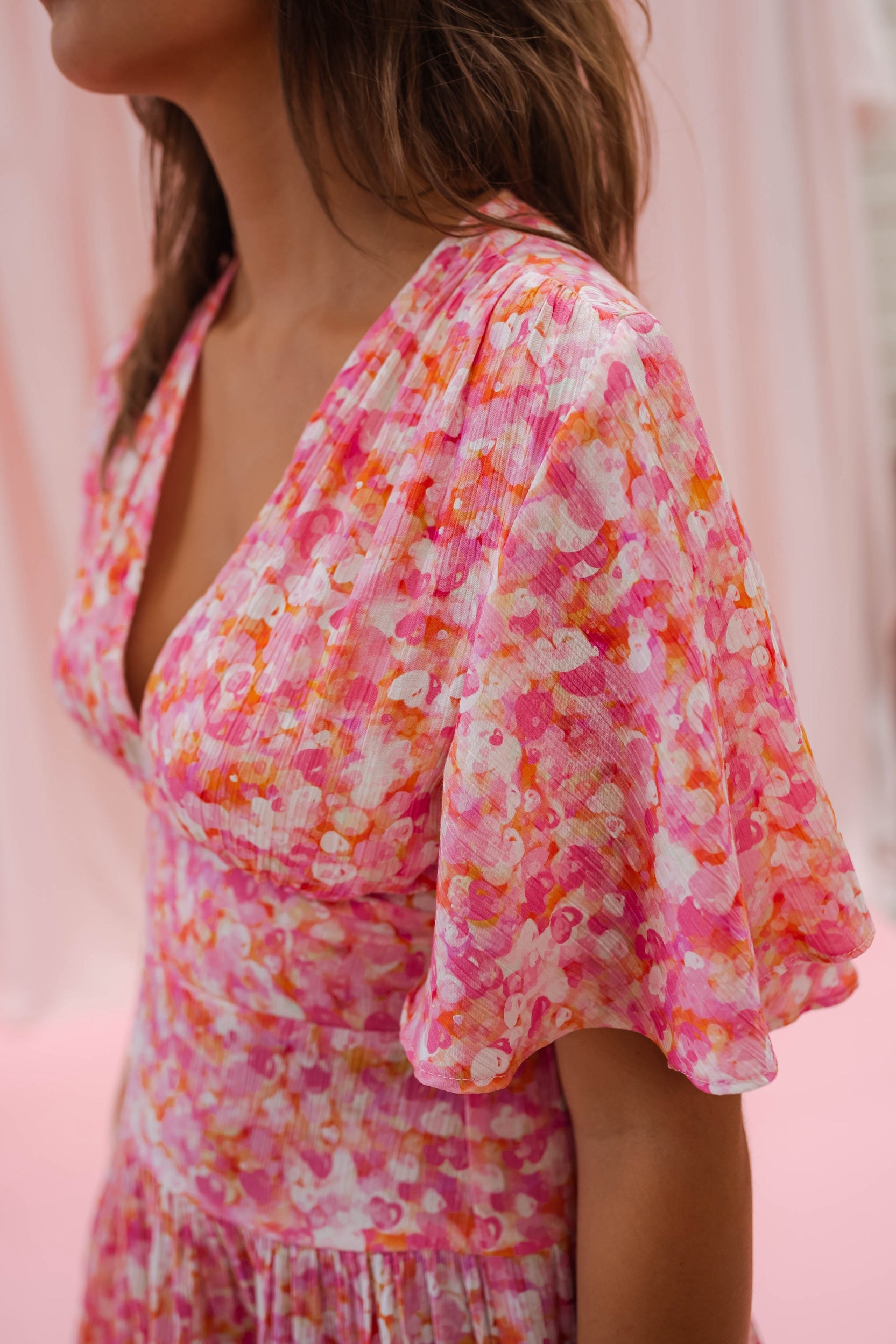 Pink Floral Doly Dress