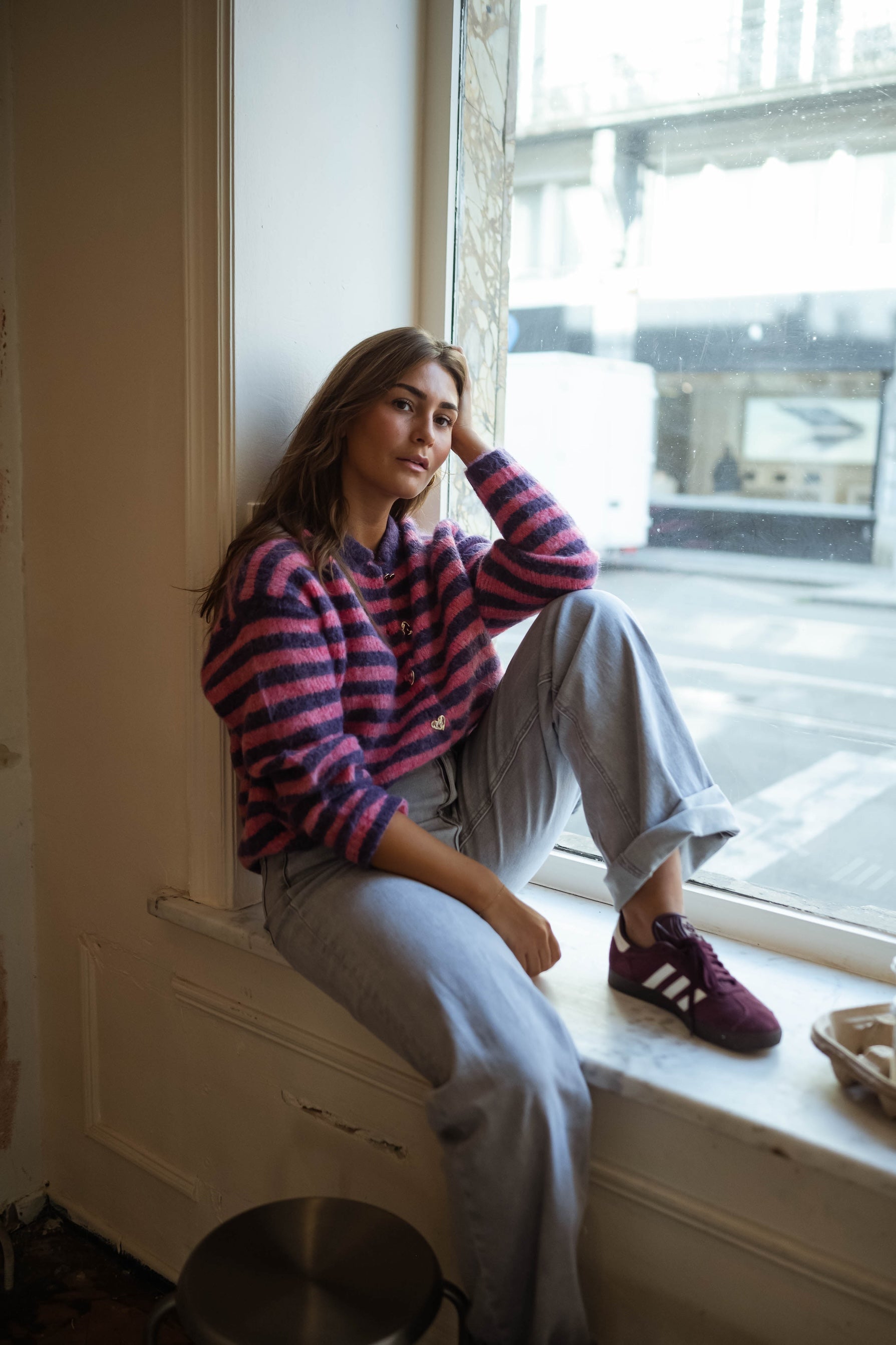 Pink and Purple Striped Cybelle Cardigan
