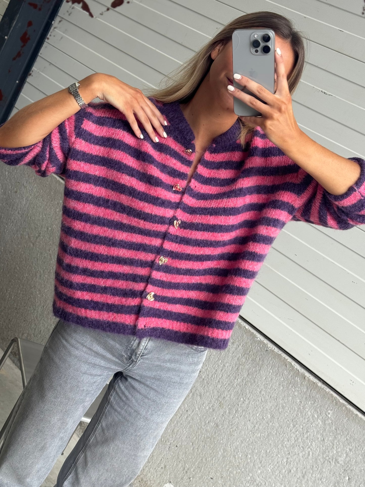 Pink and Purple Striped Cybelle Cardigan