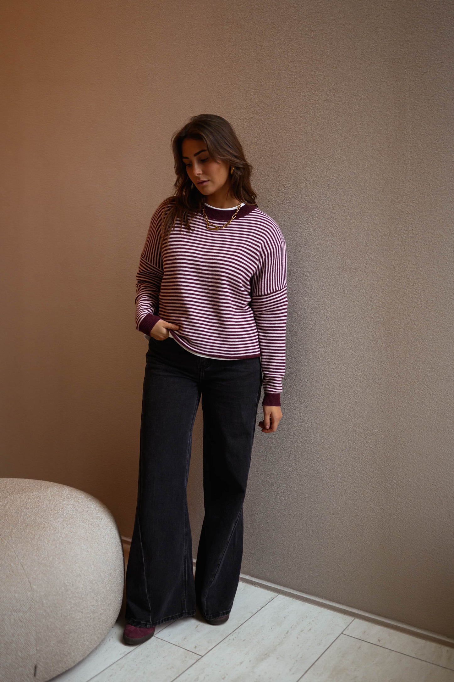 Pink and Red Striped Leona Sweater