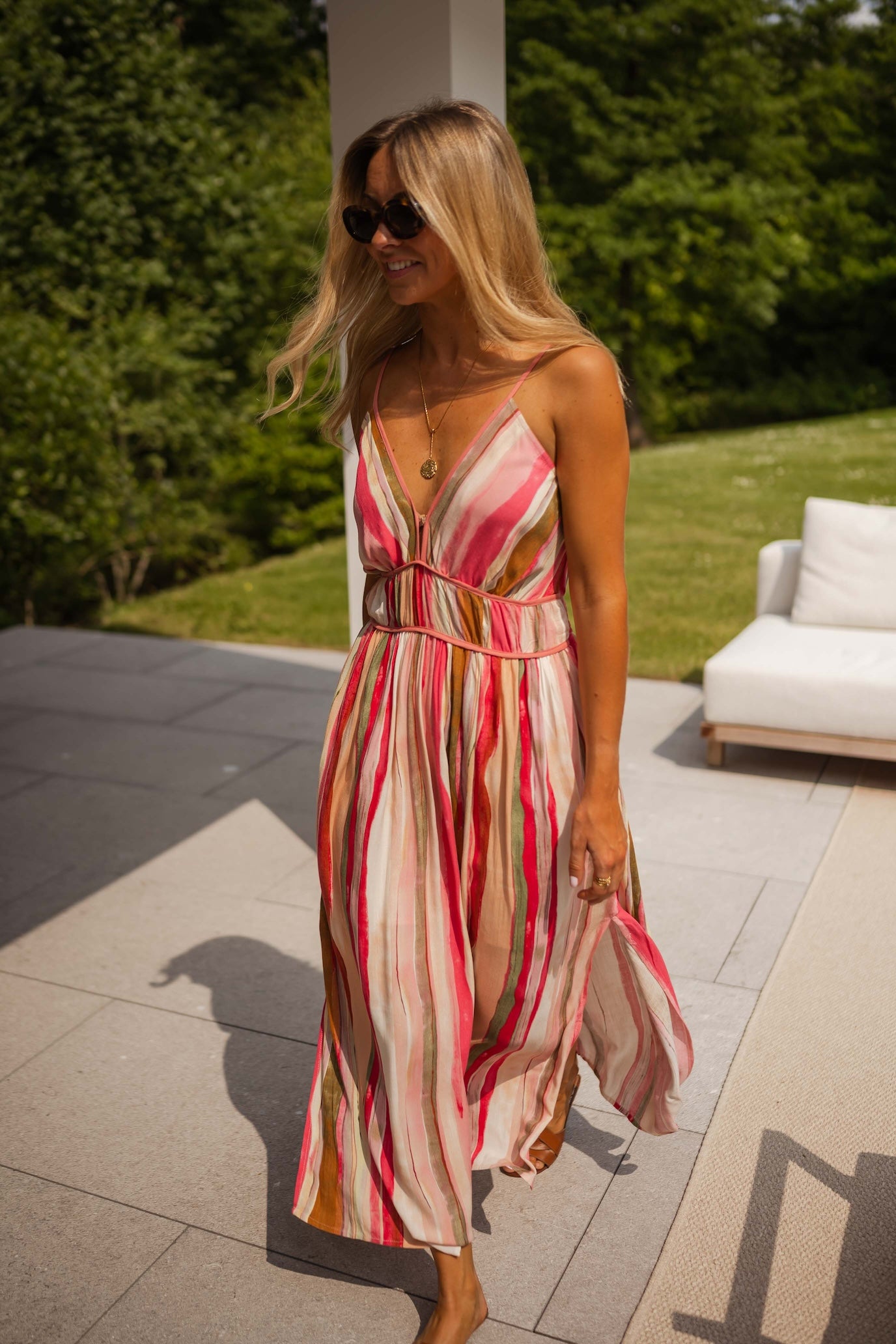 Pink Striped Sanah Dress