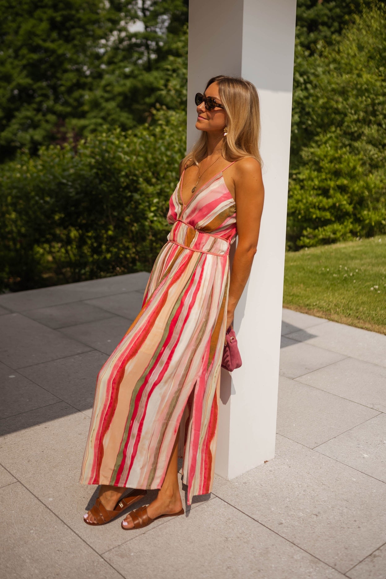 Pink Striped Sanah Dress