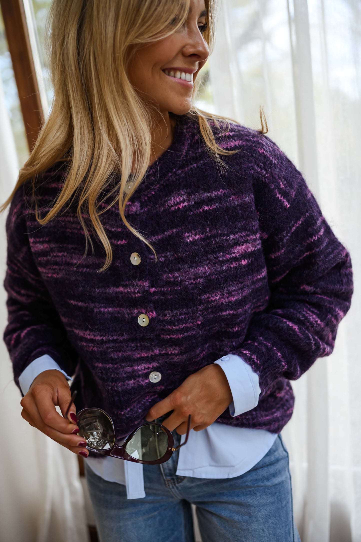 Purple Armen Cardigan