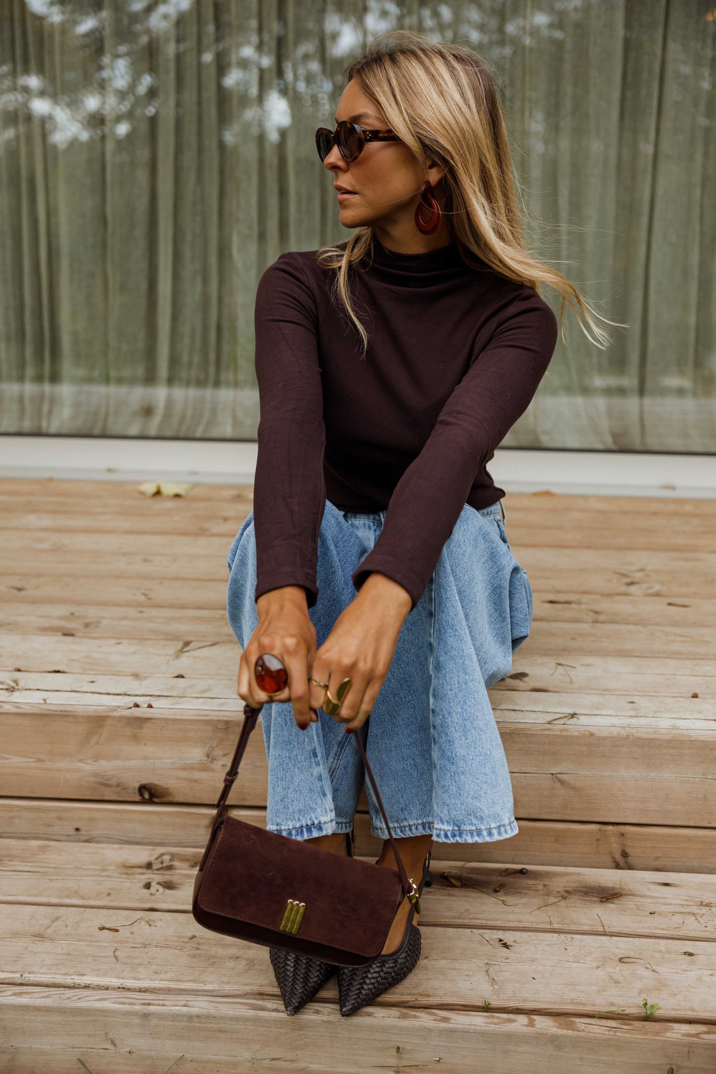 Dark Purple Debra Turtleneck Sweater