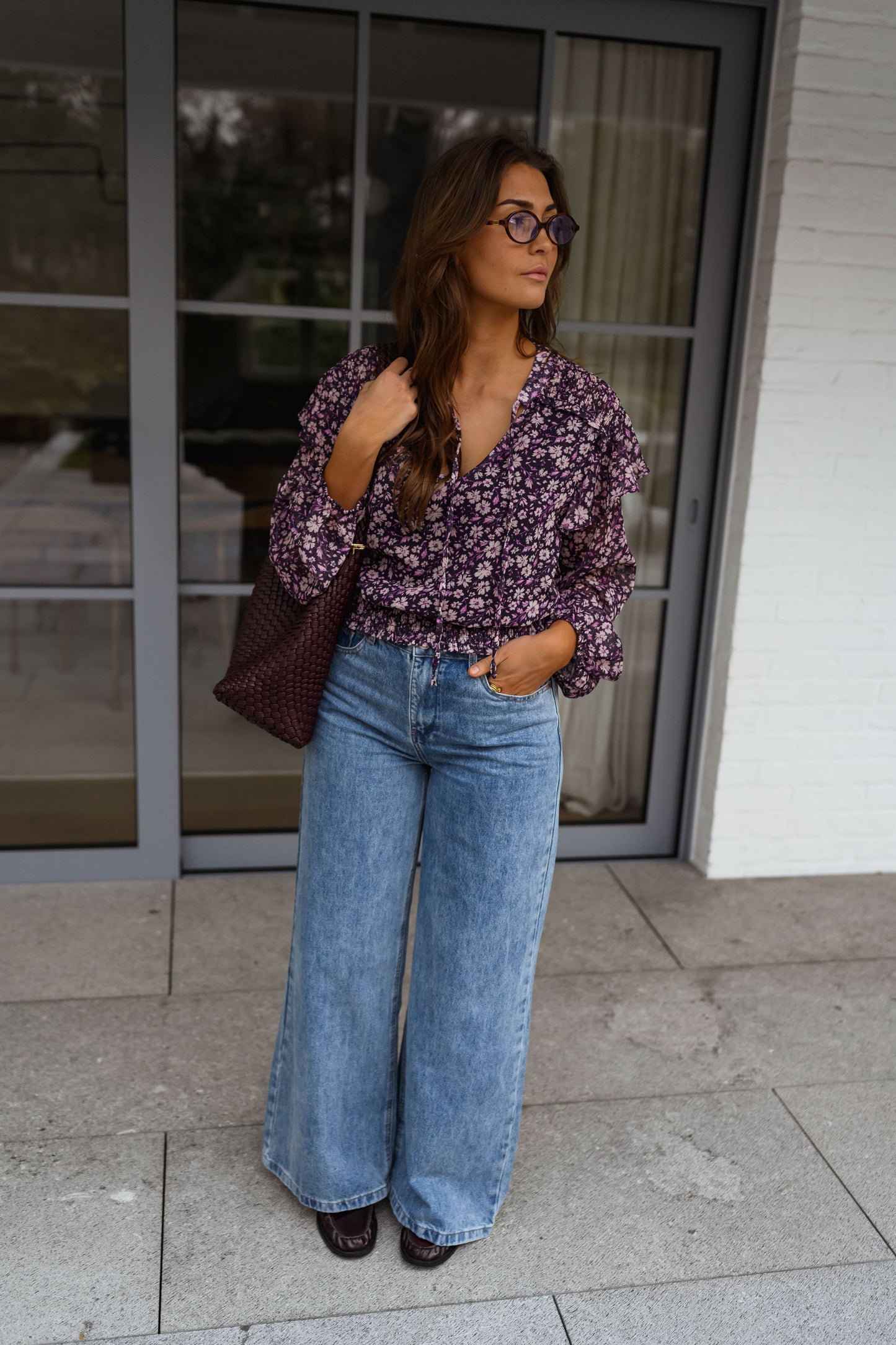 Purple Floral Elisabeth Blouse
