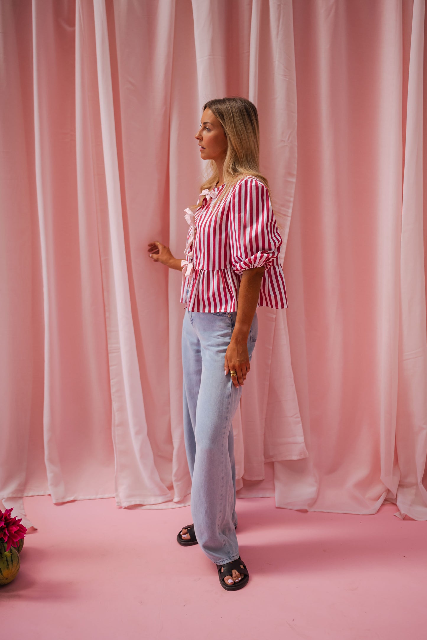Red Striped Gillie Blouse
