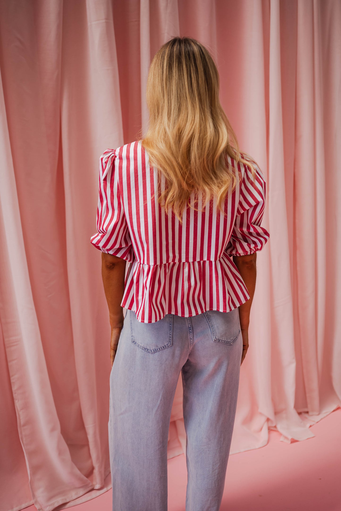 Red Striped Gillie Blouse
