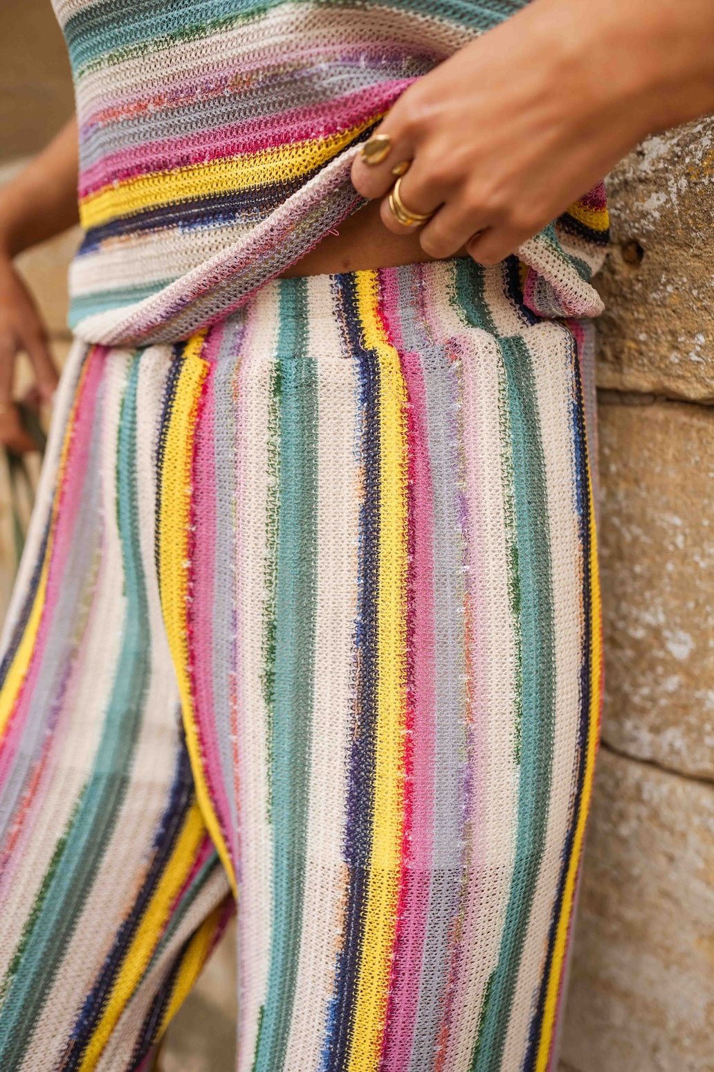 Striped Crochet Gauthier Pants