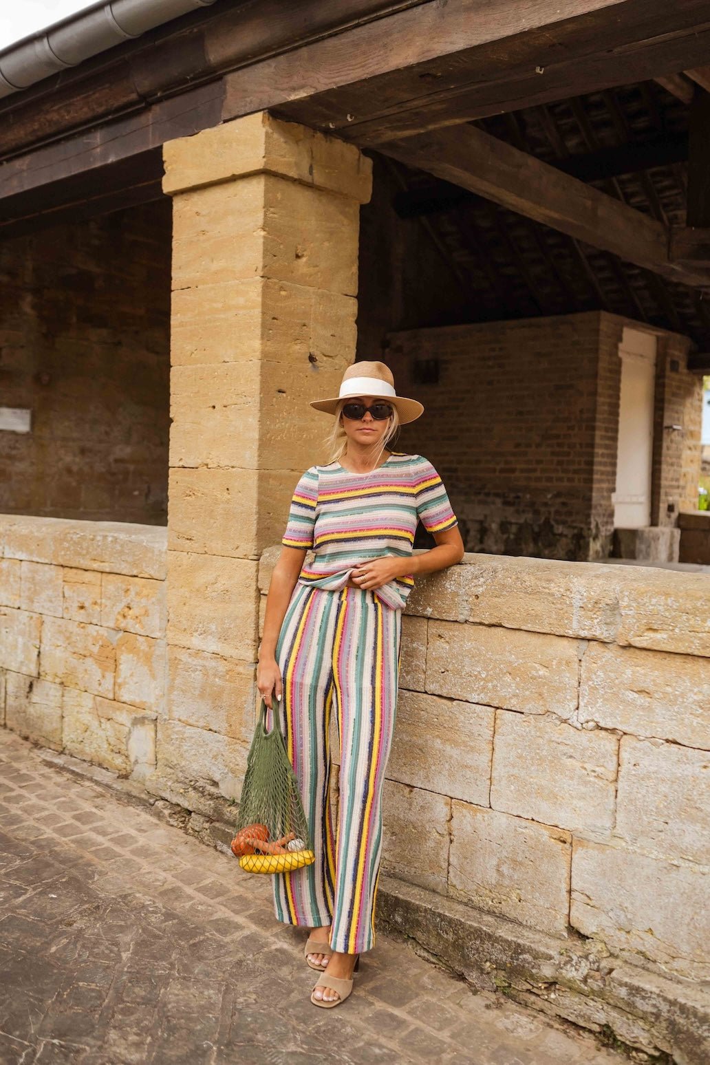 Striped Crochet Gauthier Pants