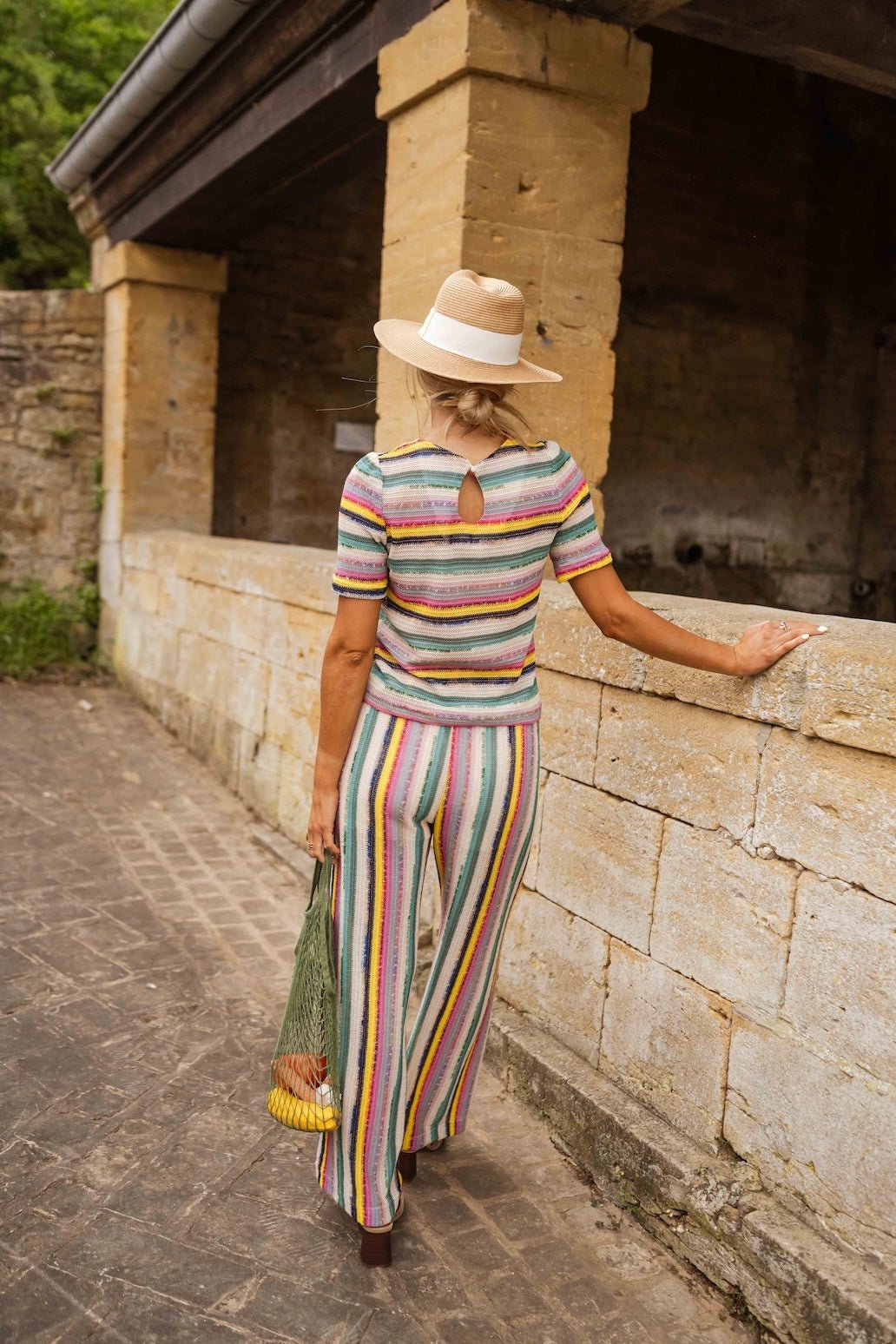 Striped Crochet Gauthier Pants