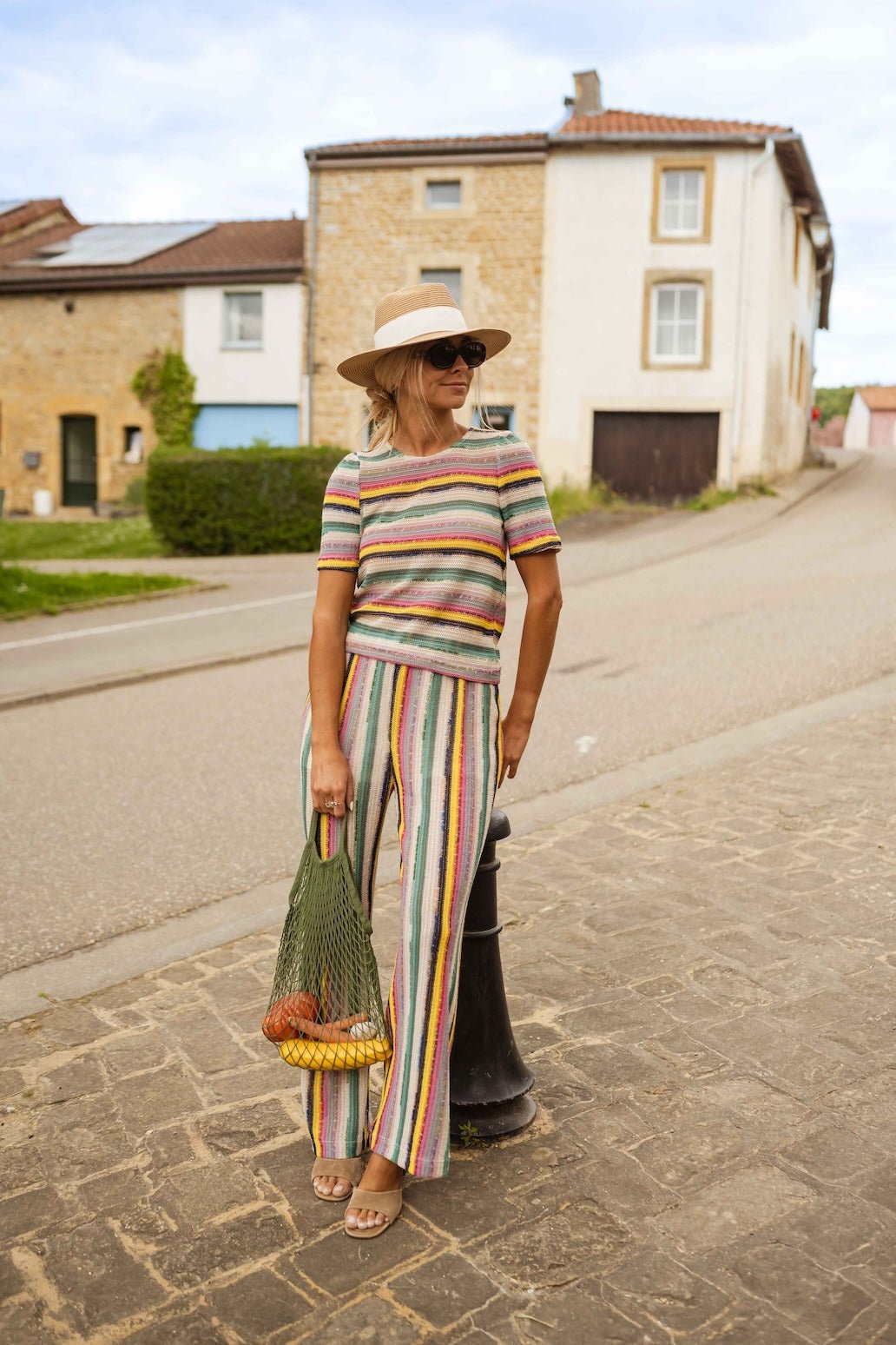 Striped Crochet Gauthier Pants