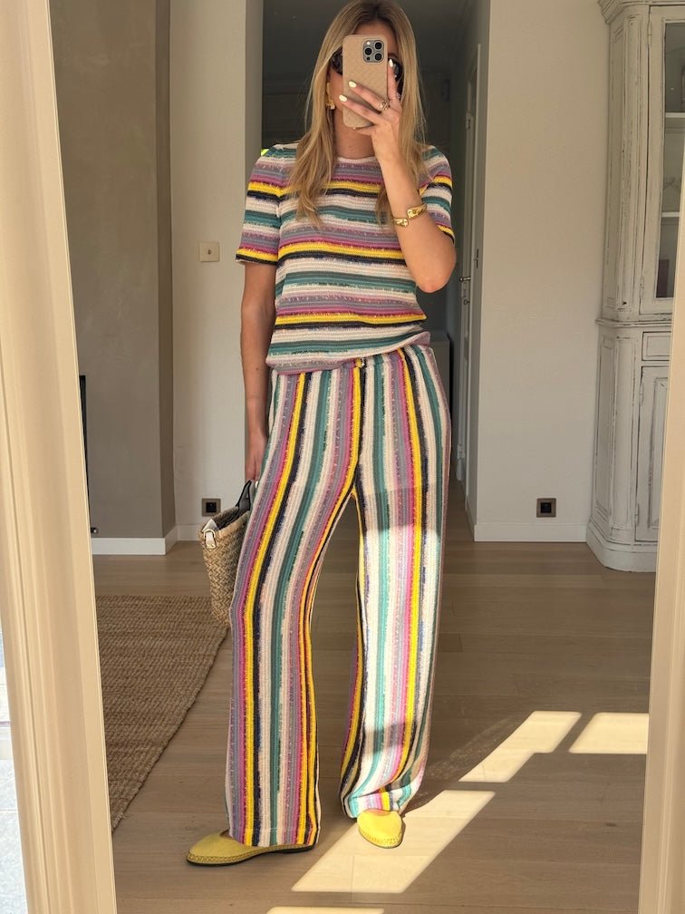 Striped Crochet Gauthier Pants