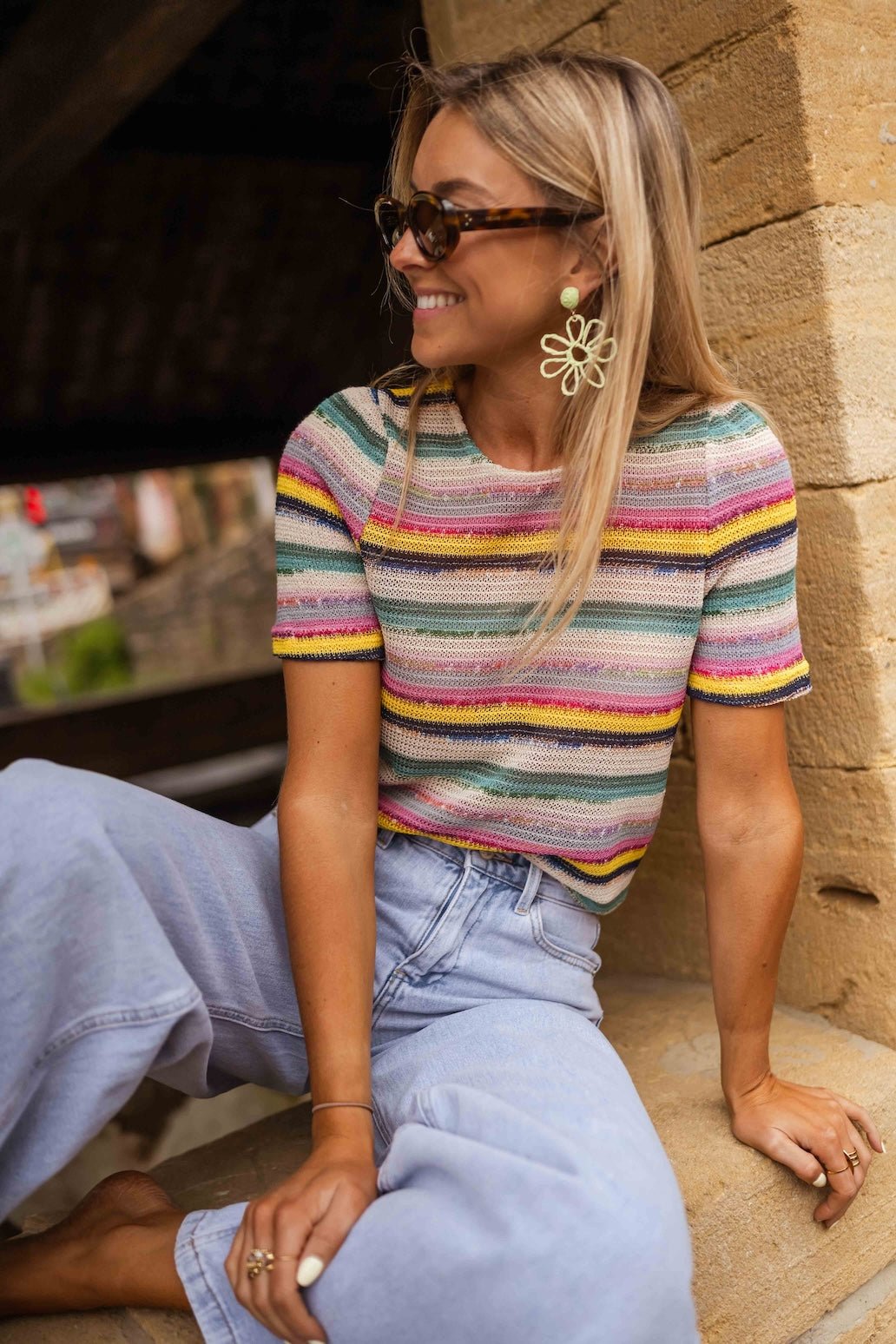 Striped Crochet Malia Blouse