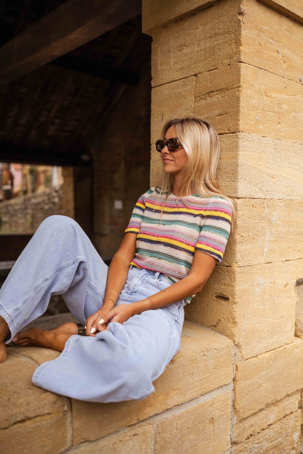 Striped Crochet Malia Blouse