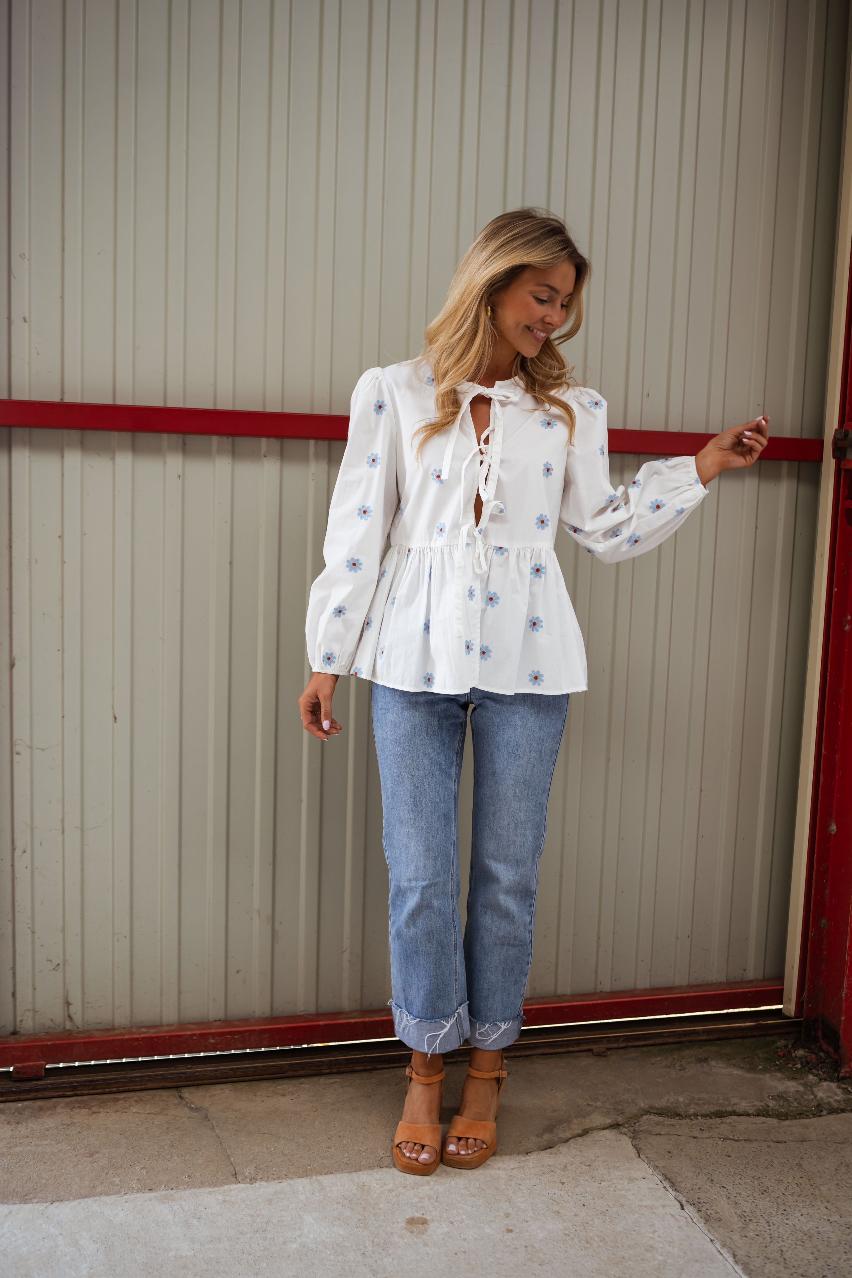 White Floral Haby Blouse