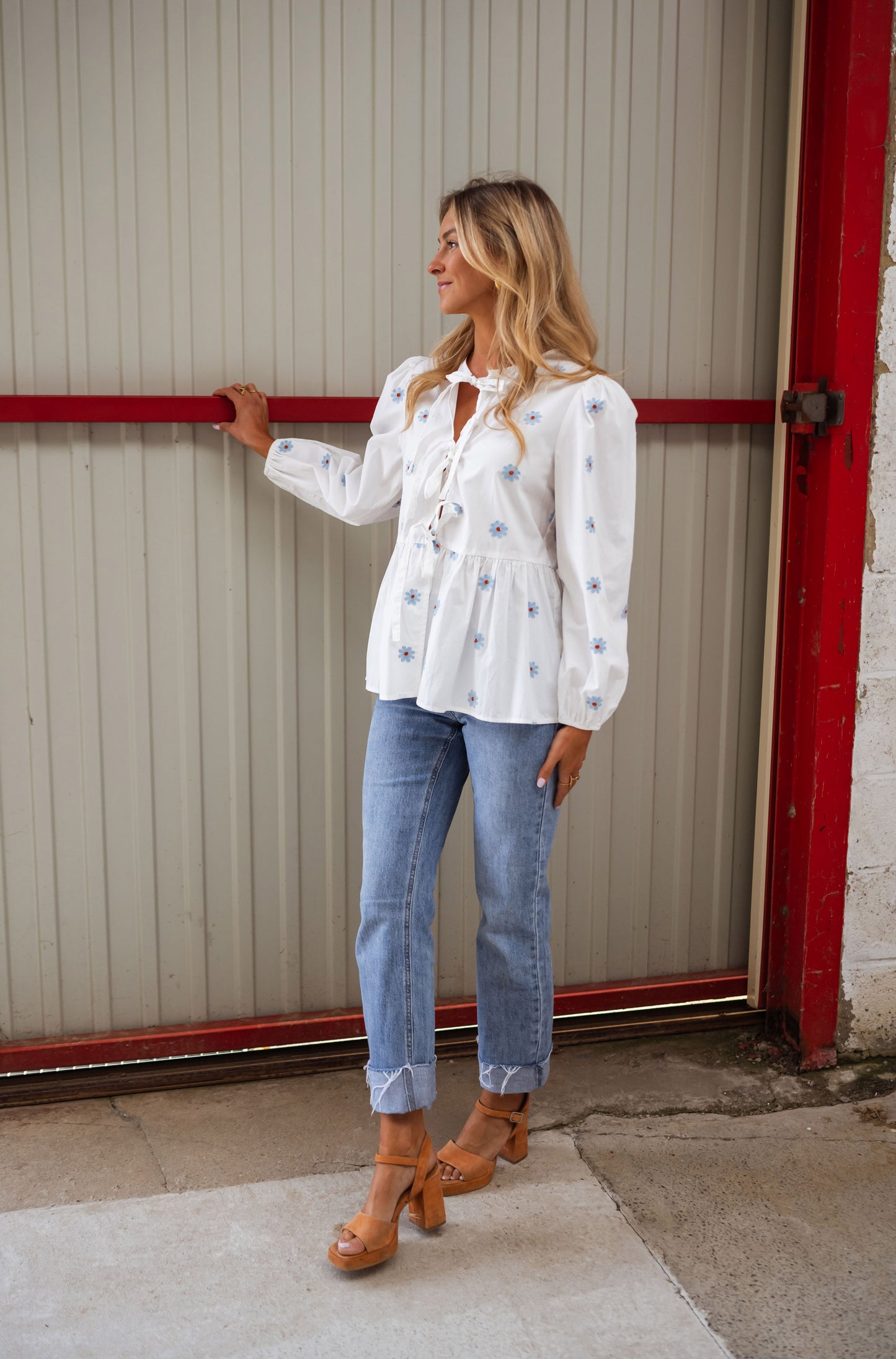 White Floral Haby Blouse