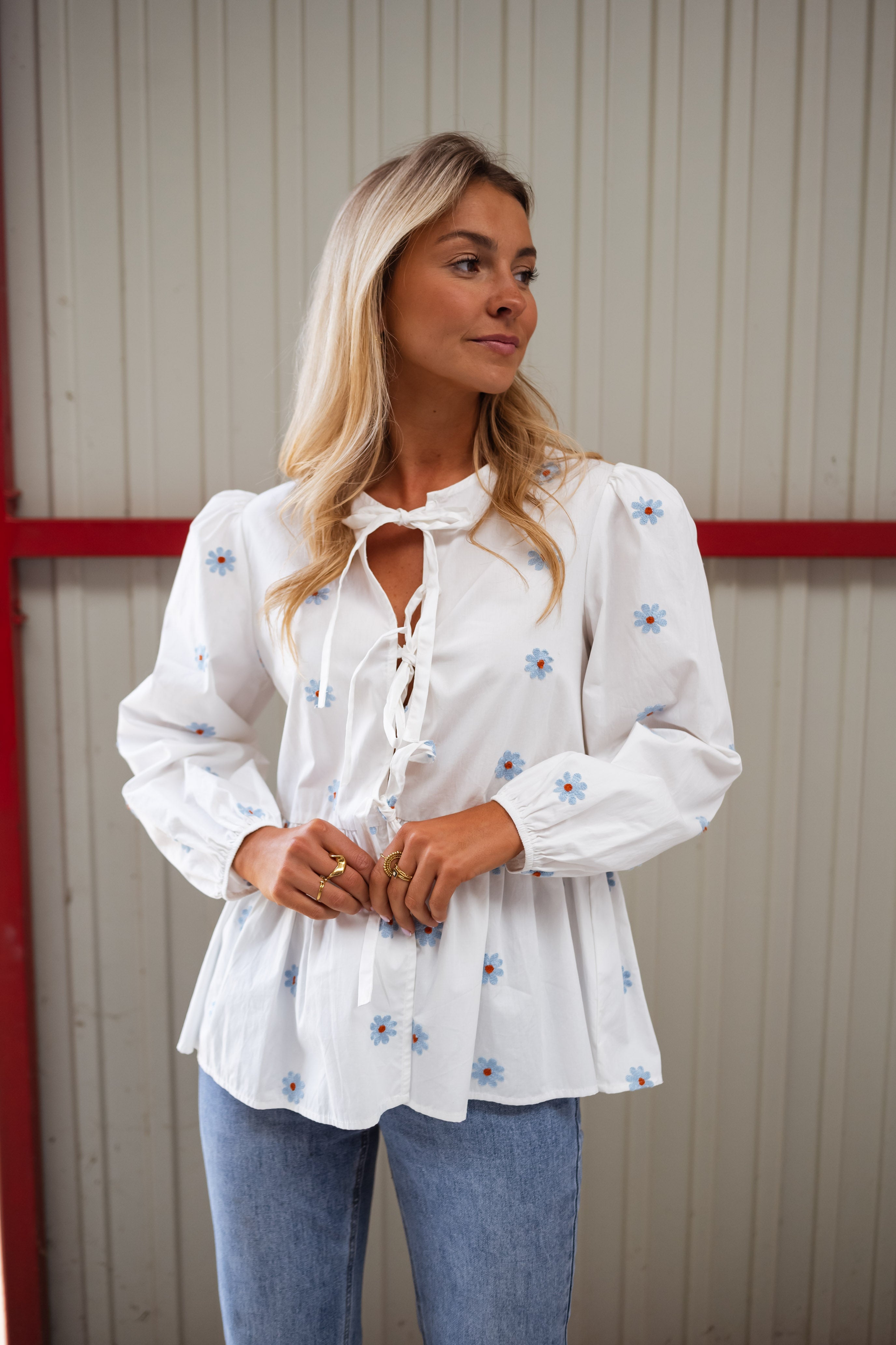 White Floral Haby Blouse