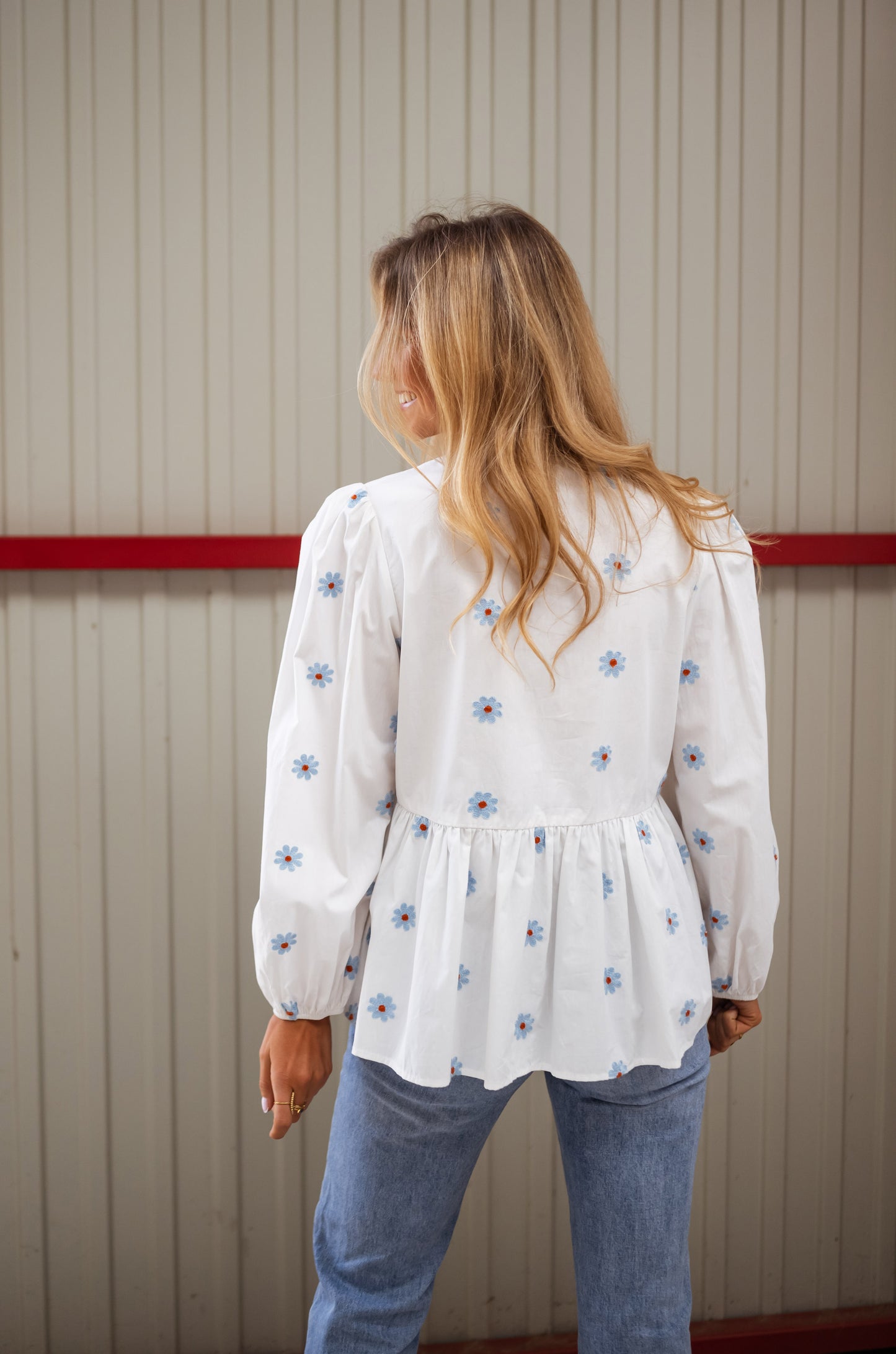 White Floral Haby Blouse
