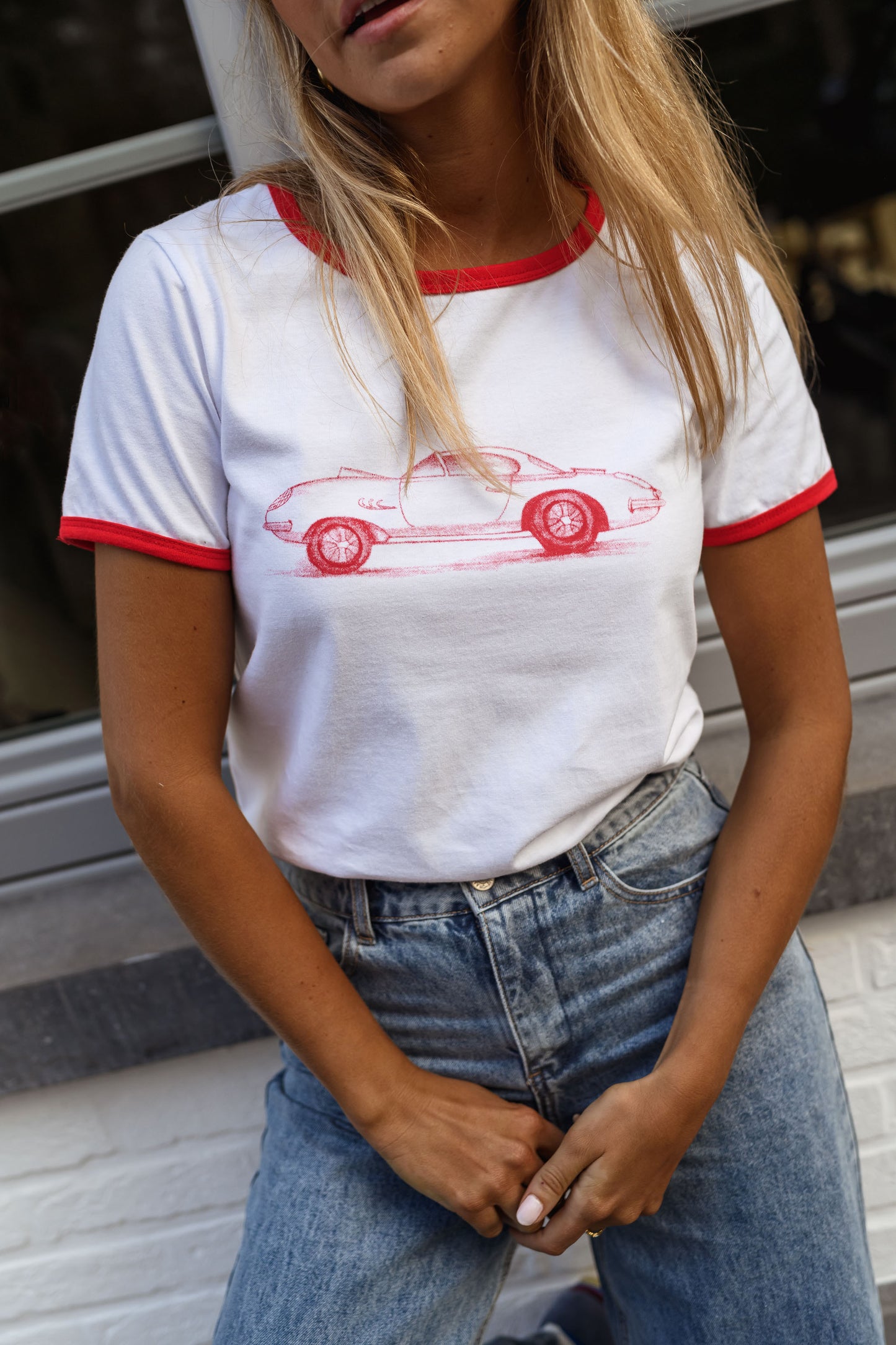 White and Red Cynthia T-Shirt