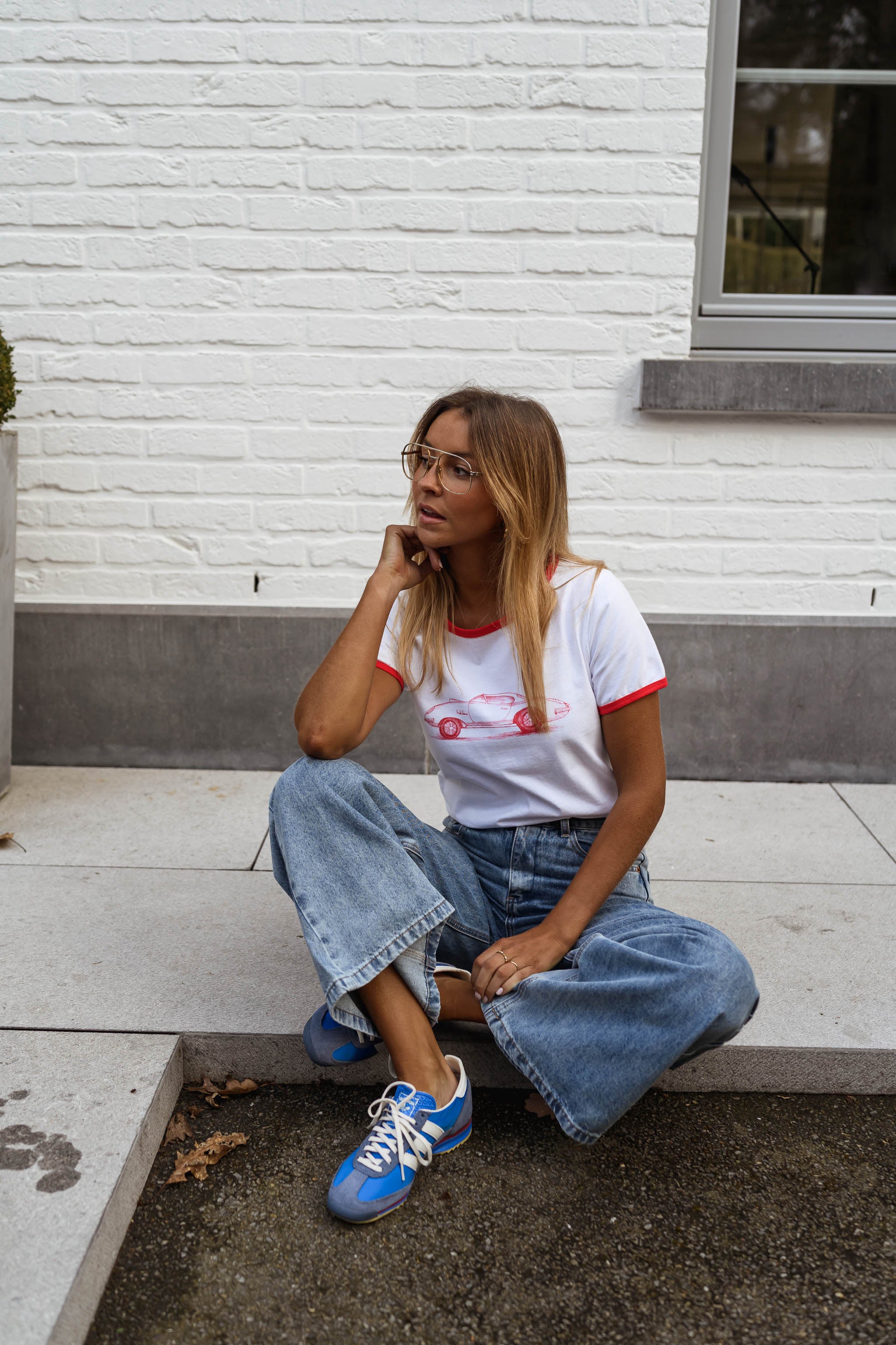 White and Red Cynthia T-Shirt