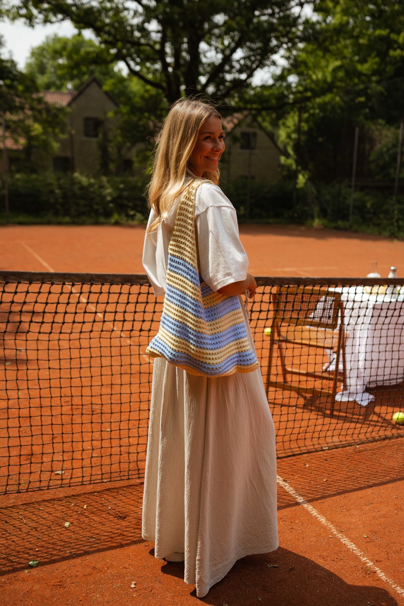 Yellow And Blue Sary Bag