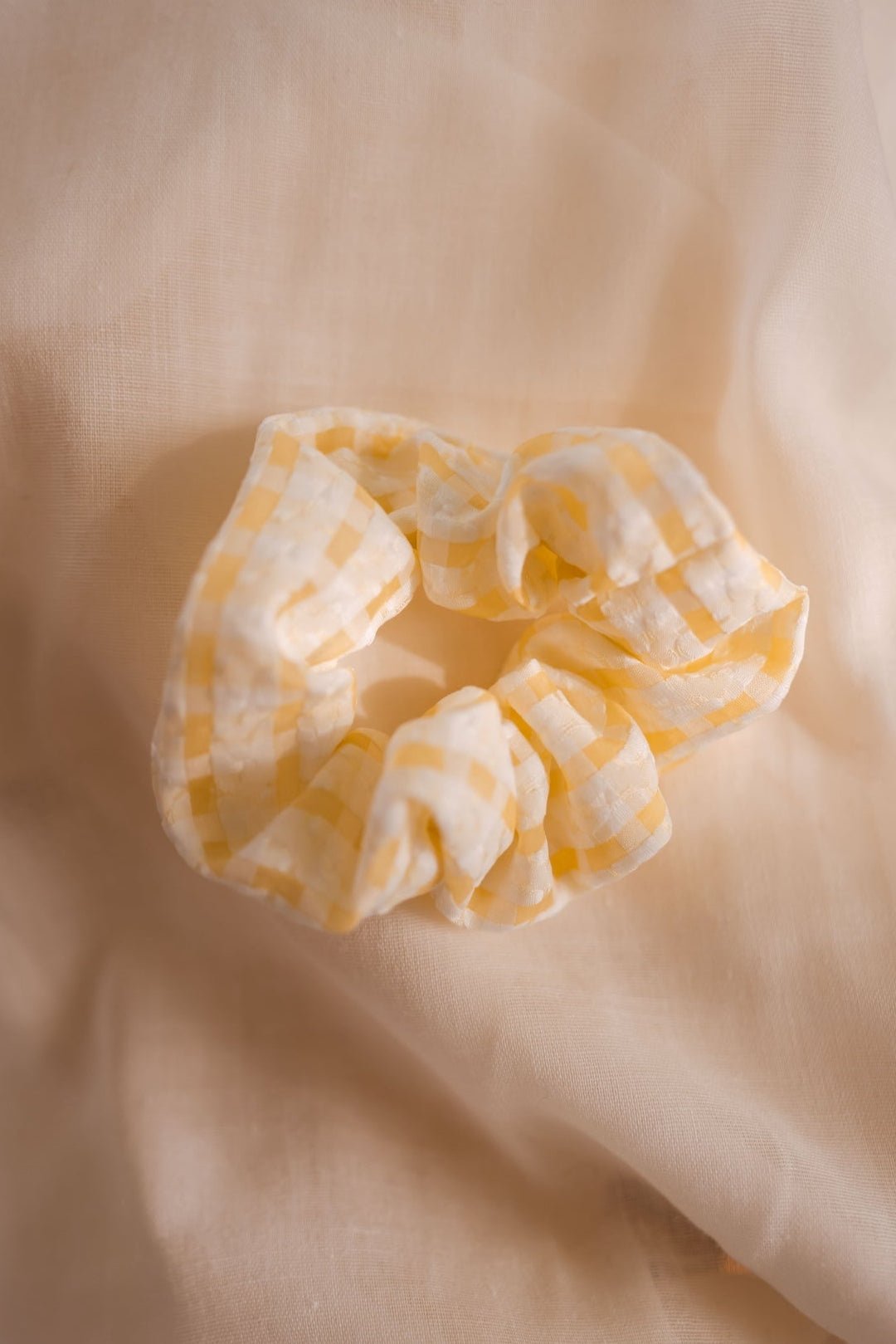 Yellow Gingham Loya Scrunchie