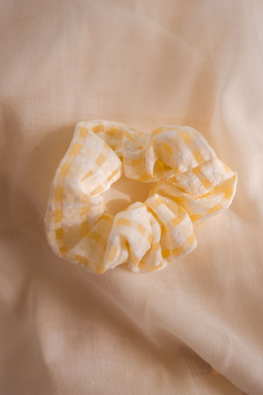 Yellow Gingham Loya Scrunchie