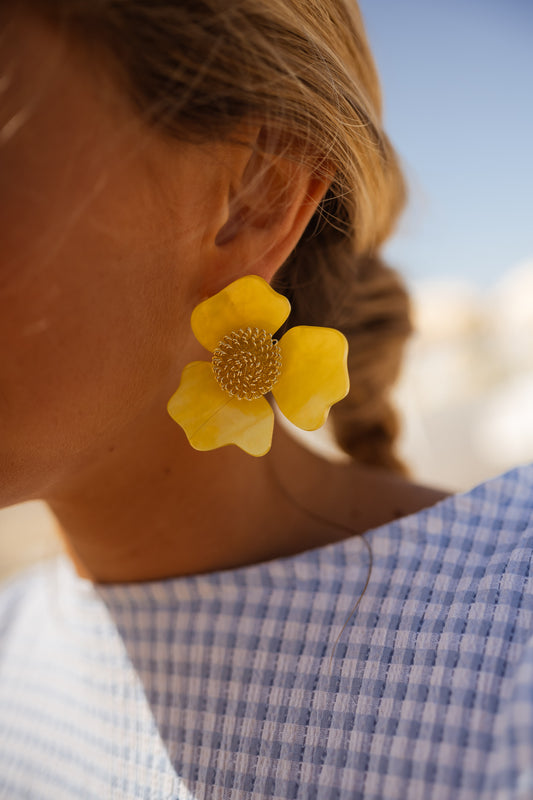 Yellow and Gold Blume Earrings