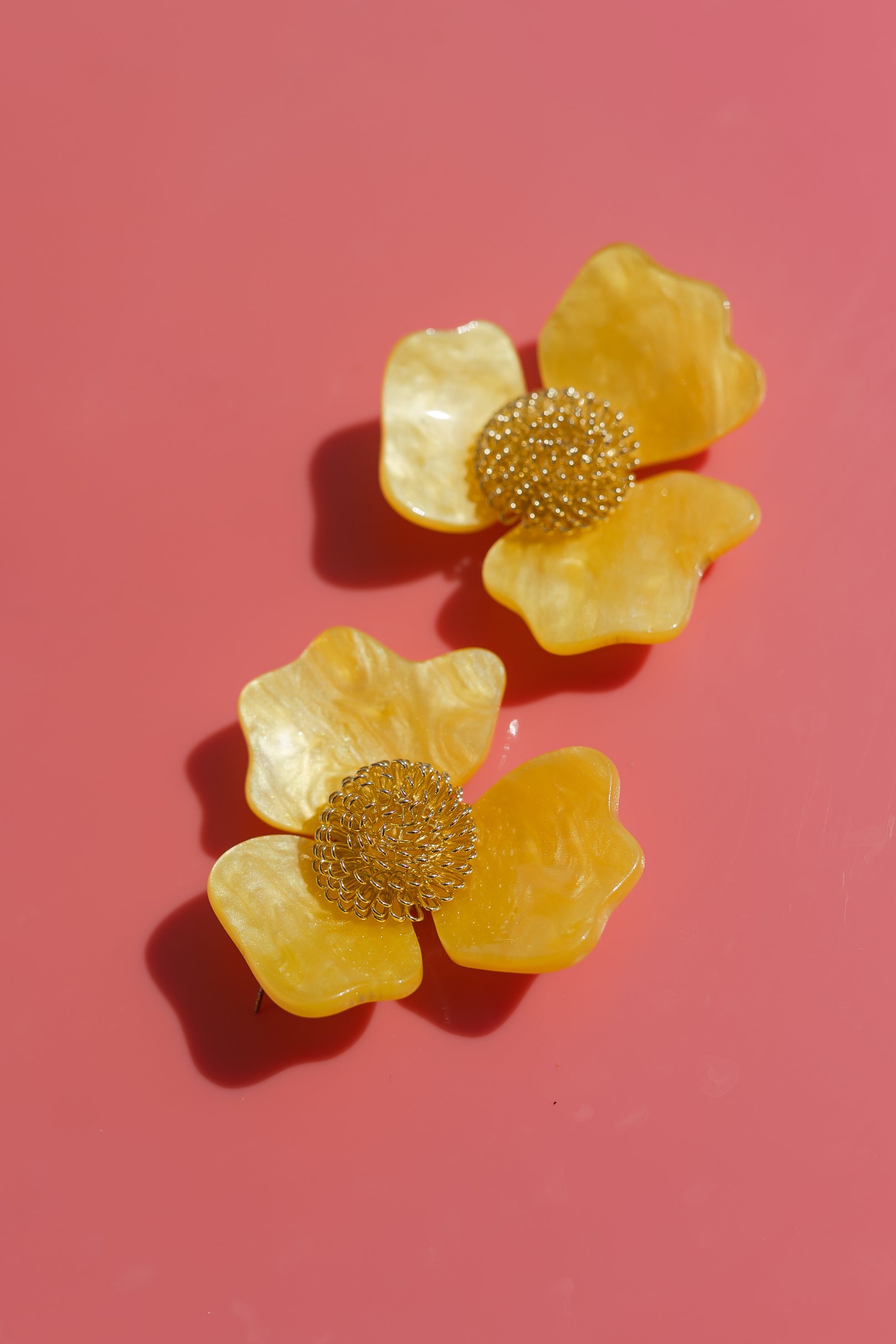 Yellow and Gold Blume Earrings