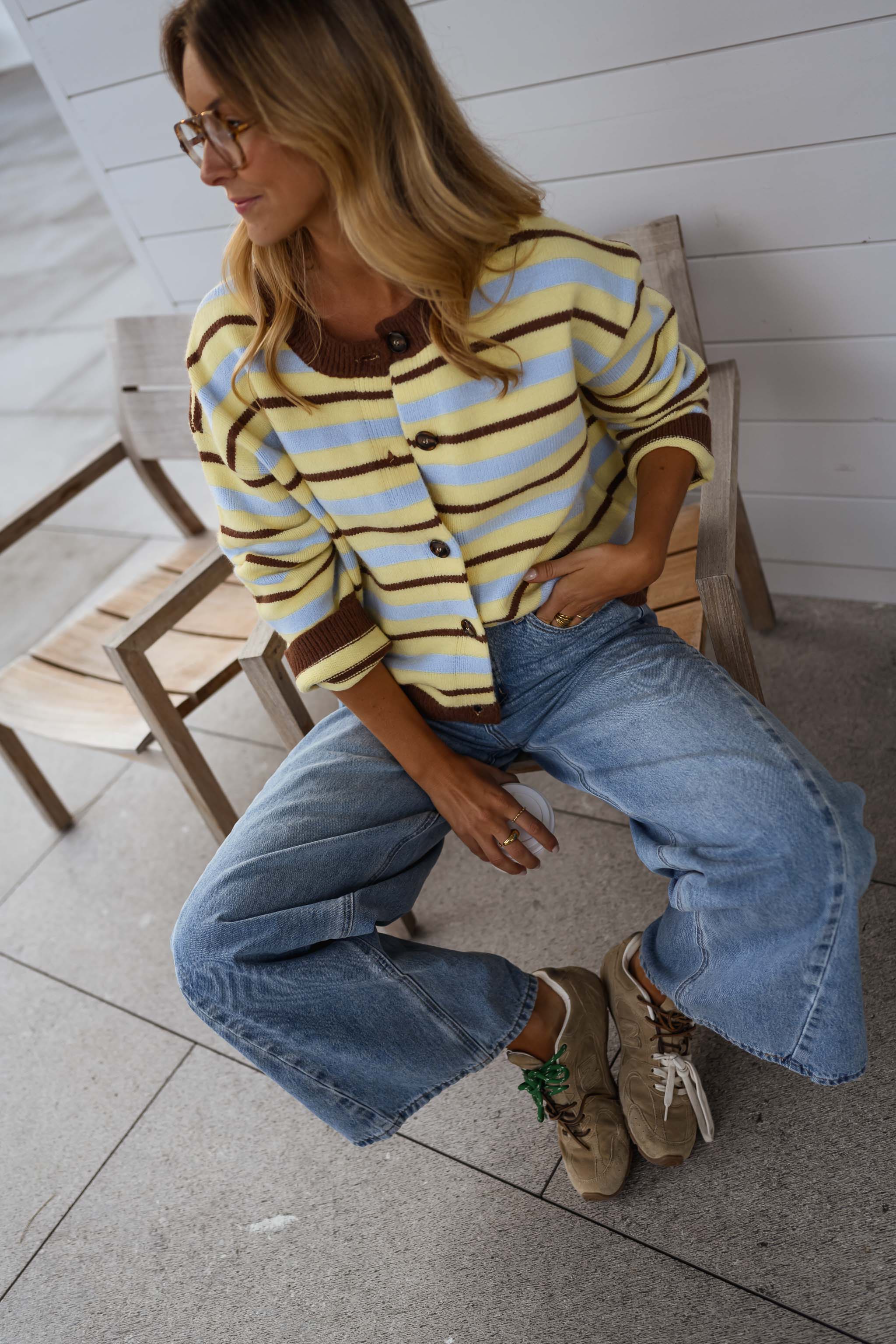 Yellow Striped Bianca Cardigan