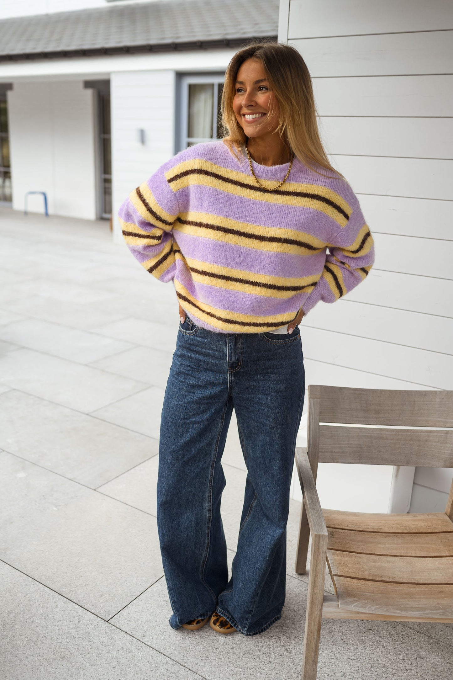 Yellow Striped Esma Sweater