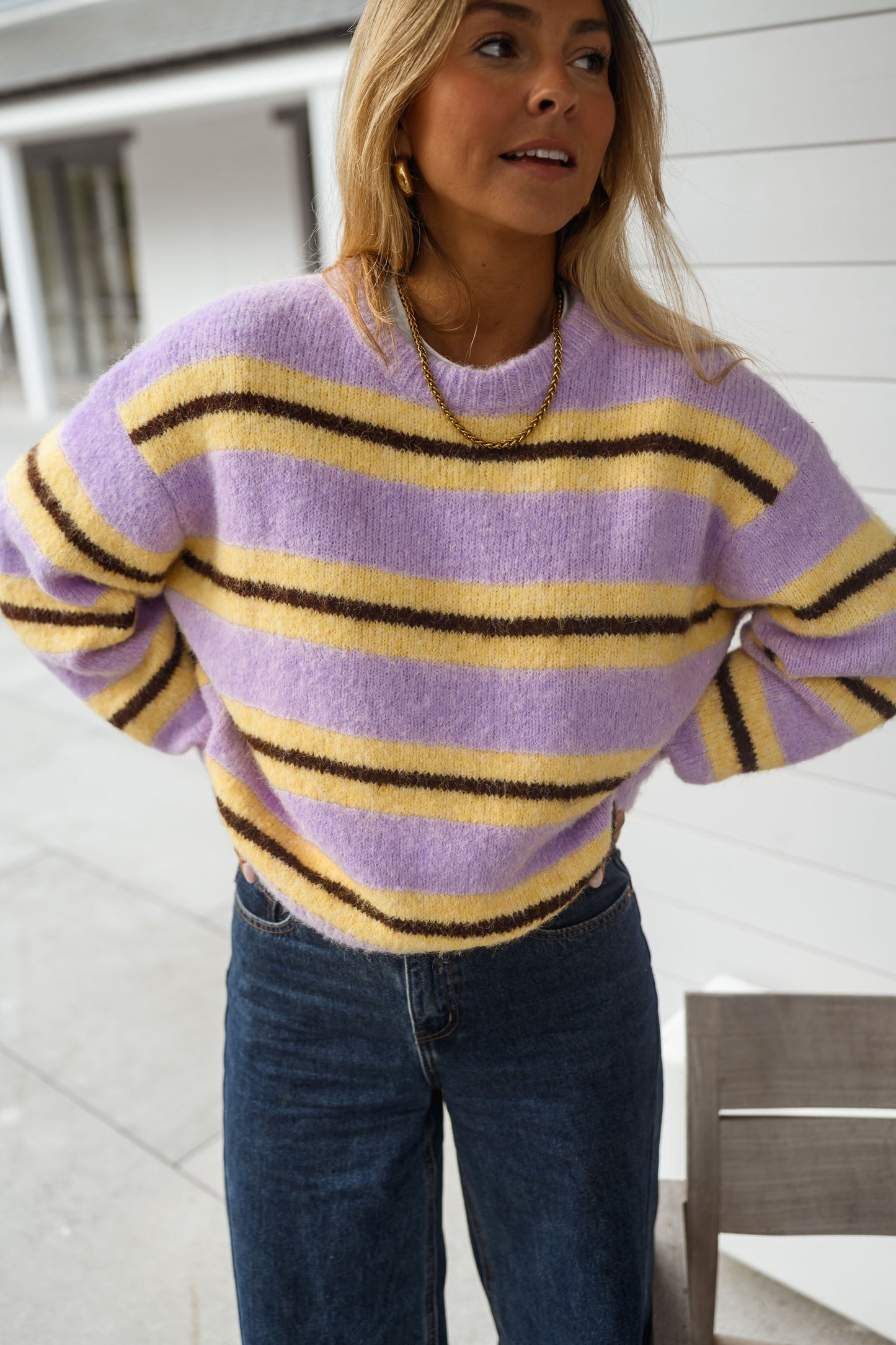 Yellow Striped Esma Sweater