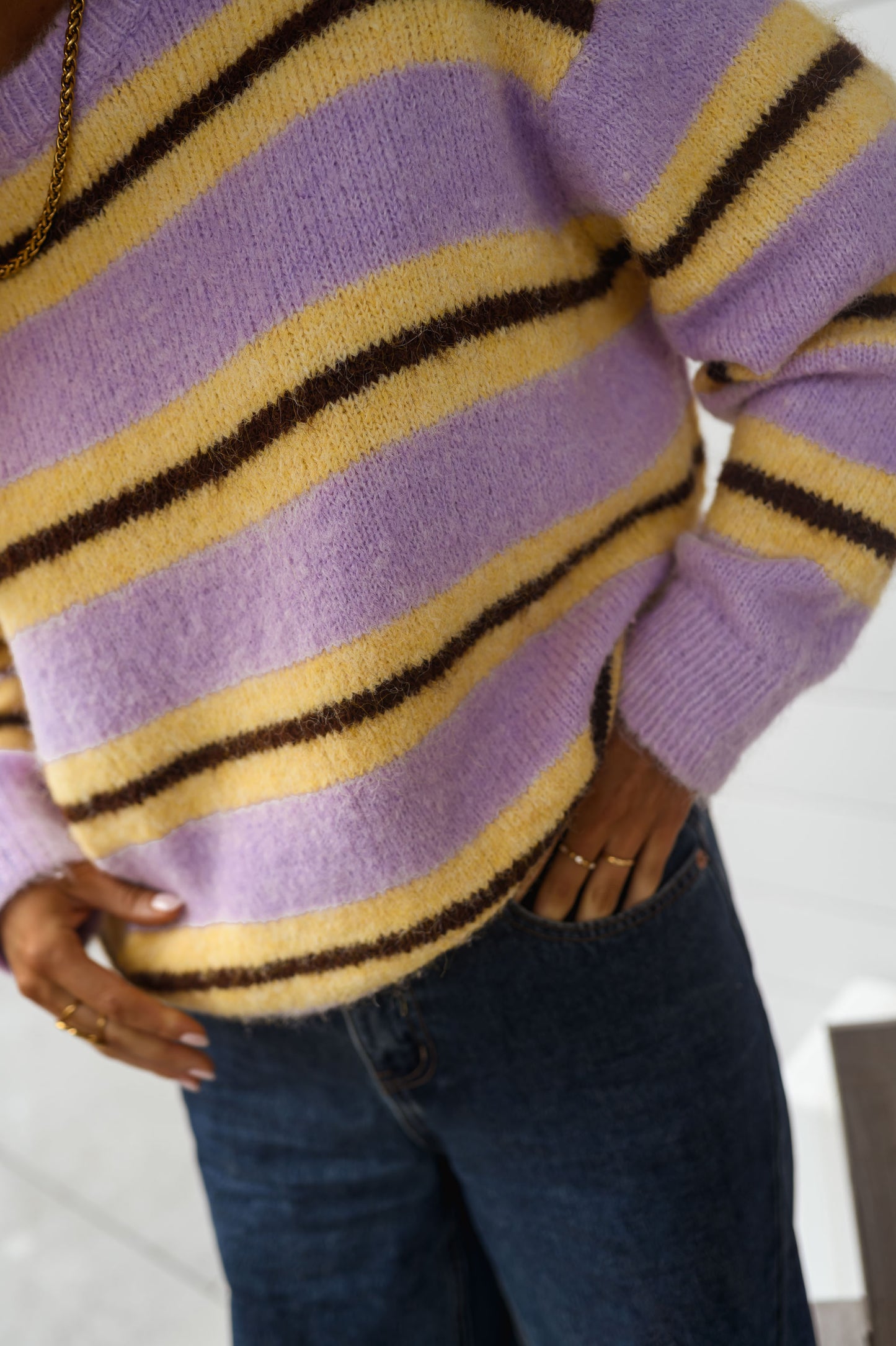 Yellow Striped Esma Sweater